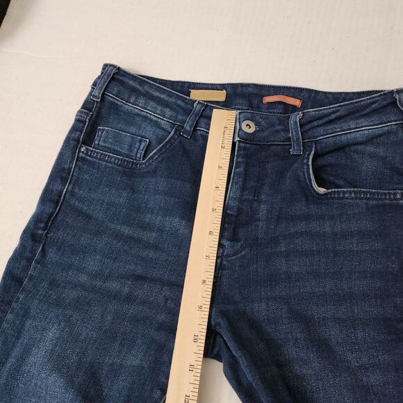 Pilcro Anthropologie Jeans 29 Blue The Demilune Bootcut Dark Wash Mid-Rise - Picture 8 of 9